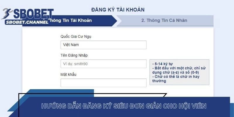 Hướng dẫn thao tác đăng ký SBOBET đơn giản